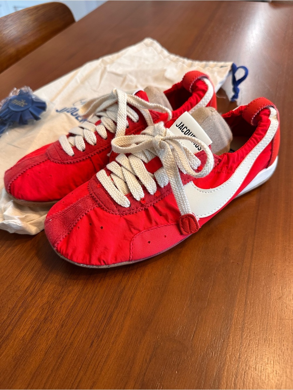 Jacquemus Red Sneakers with White Accent